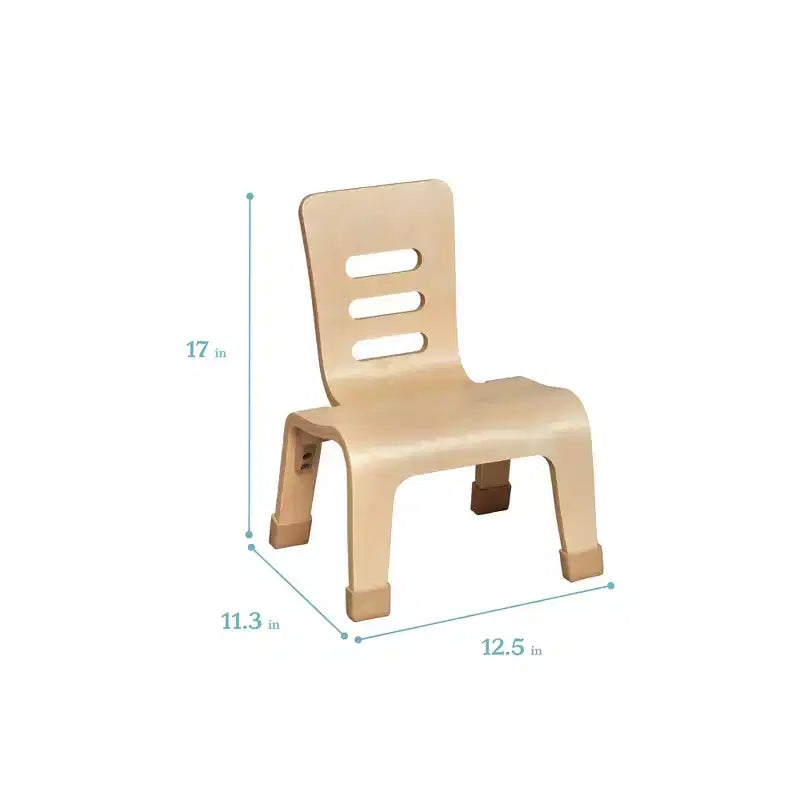 Chaise empilable en bois courbé, hauteur d'assise 8 po, mobilier Montessori, 2