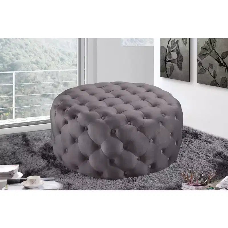 Banc/ottoman en velours Addison