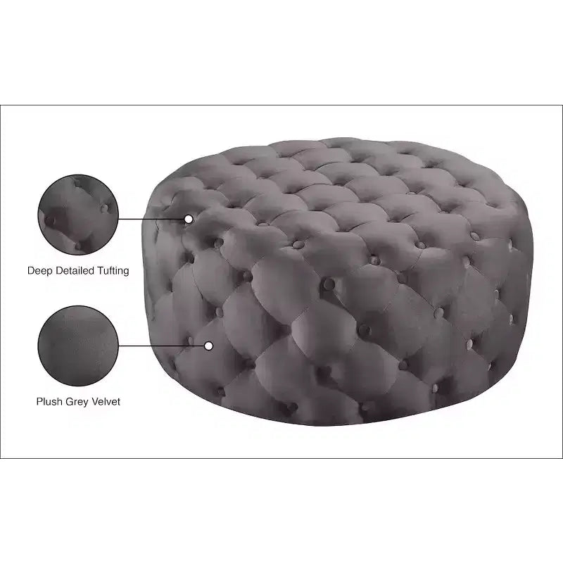 Banc/ottoman en velours Addison