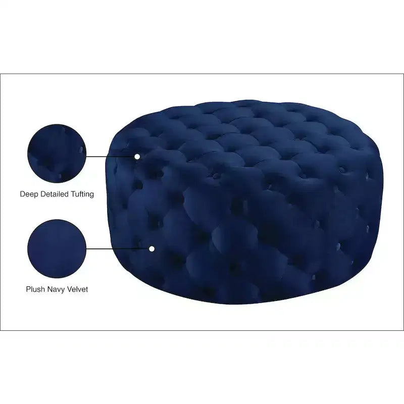 Banc/ottoman en velours Addison