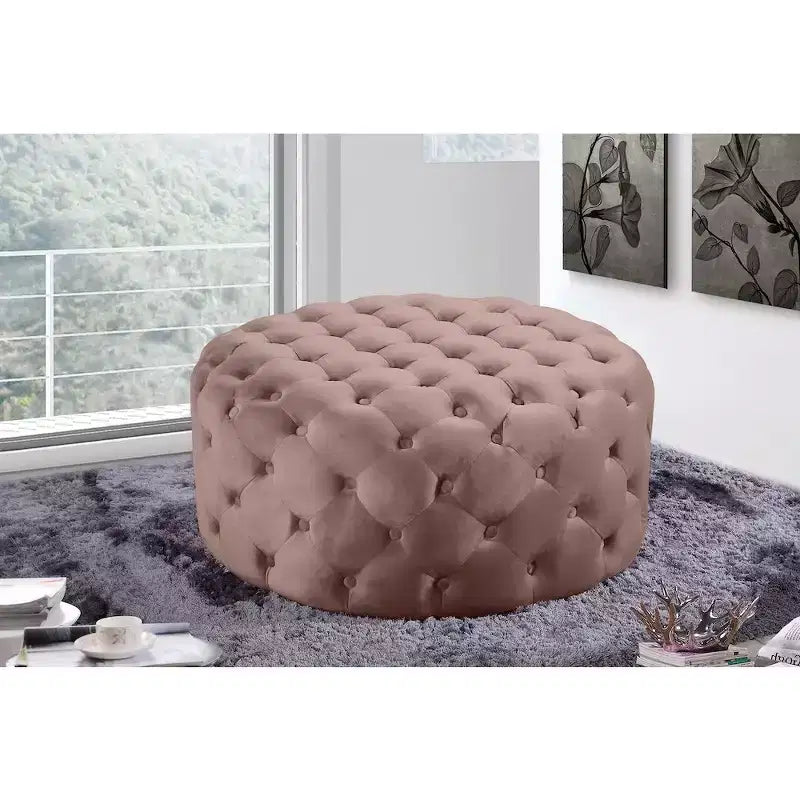 Banc/ottoman en velours Addison