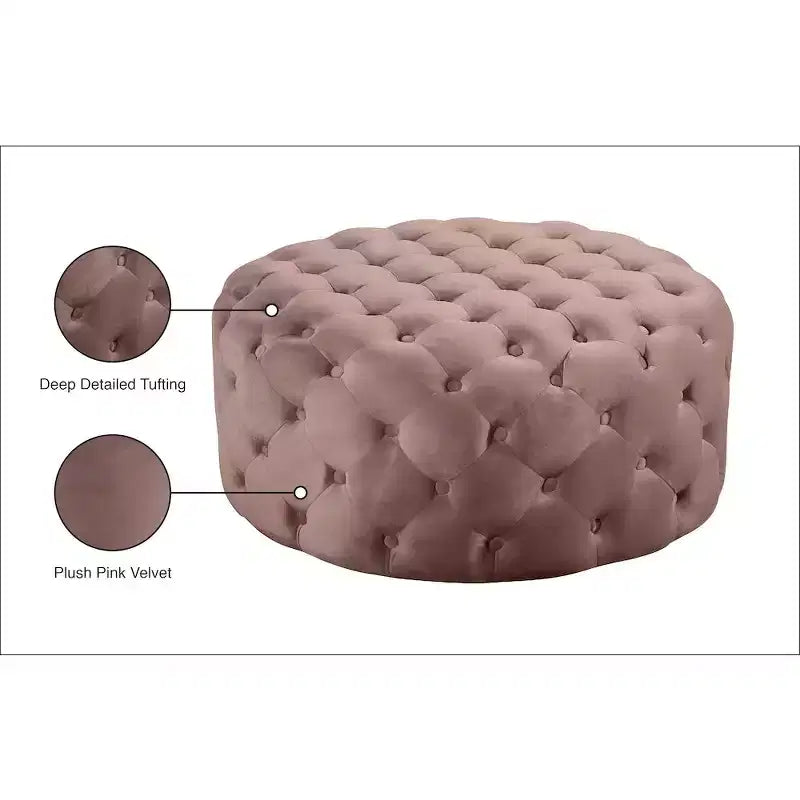 Banc/ottoman en velours Addison