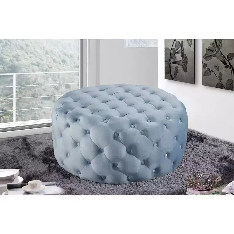 Banc/ottoman en velours Addison