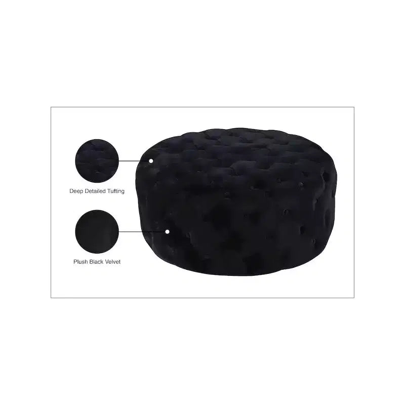 Banc/ottoman en velours Addison