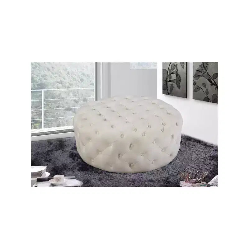 Banc/ottoman en velours Addison