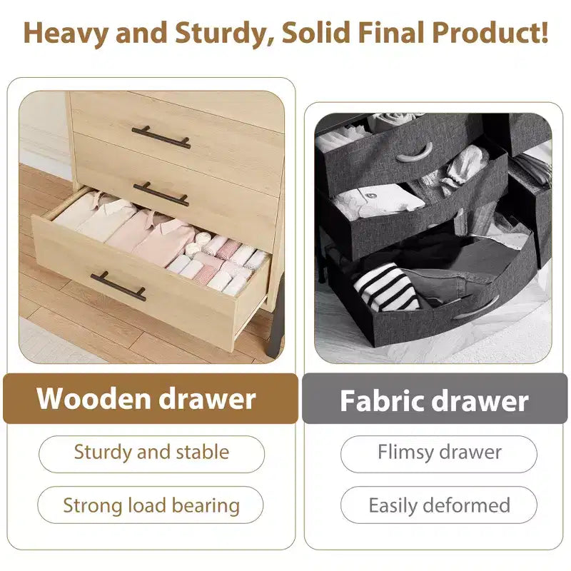 4 commodes pour chambre à coucher, coiffeuse de 98 cm de haut, tiroirs hauts autoportants avec espace de rangement, armoire de rangement en bois pour salon