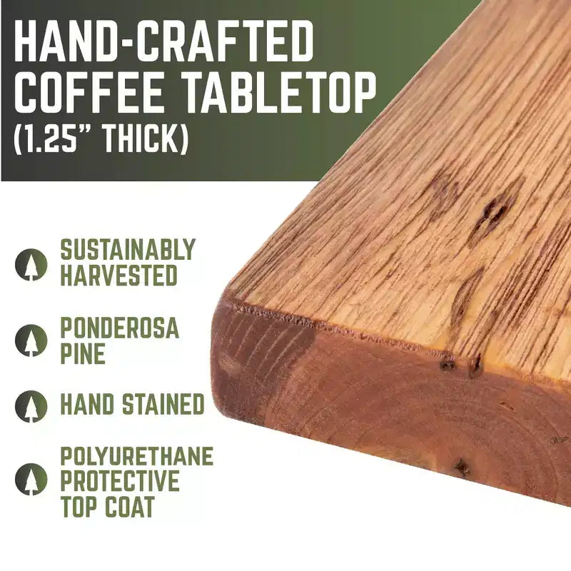 Plateau de table basse en bois massif de cèdre par Pipe Decor