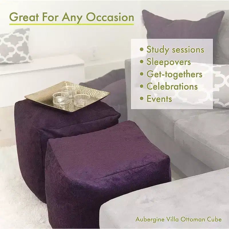 Articles de maison, pouf cube French Quarter Navy