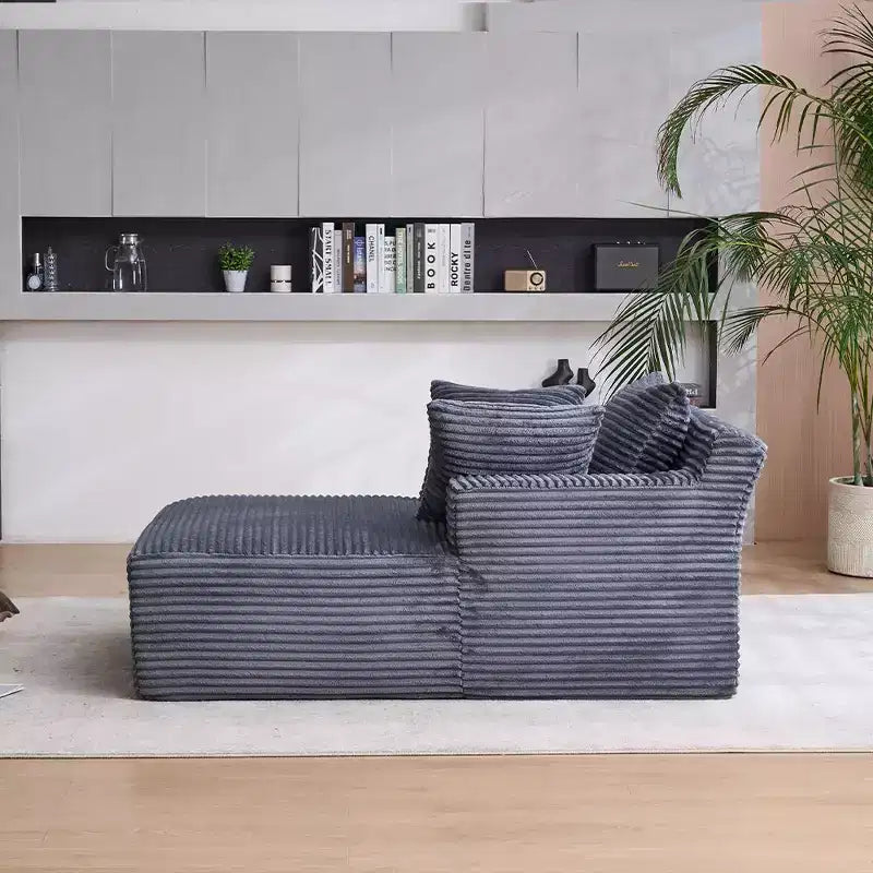 Canapé-lit moderne en velours côtelé avec oreillers, fauteuil simple à assise profonde pour salon, appartement, chambre d'amis