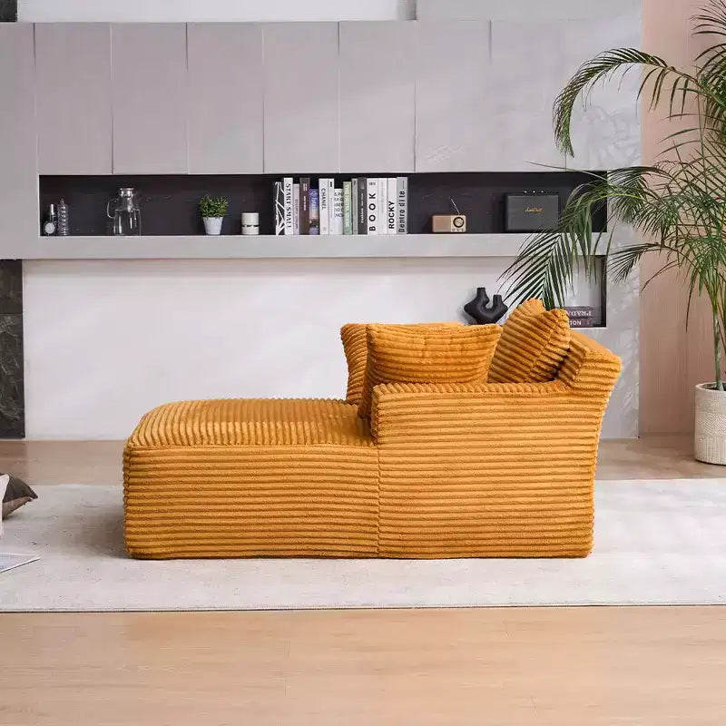Canapé-lit moderne en velours côtelé avec oreillers, fauteuil simple à assise profonde pour salon, appartement, chambre d'amis