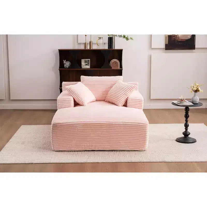 Canapé-lit moderne en velours côtelé avec oreillers, fauteuil simple à assise profonde pour salon, appartement, chambre d'amis