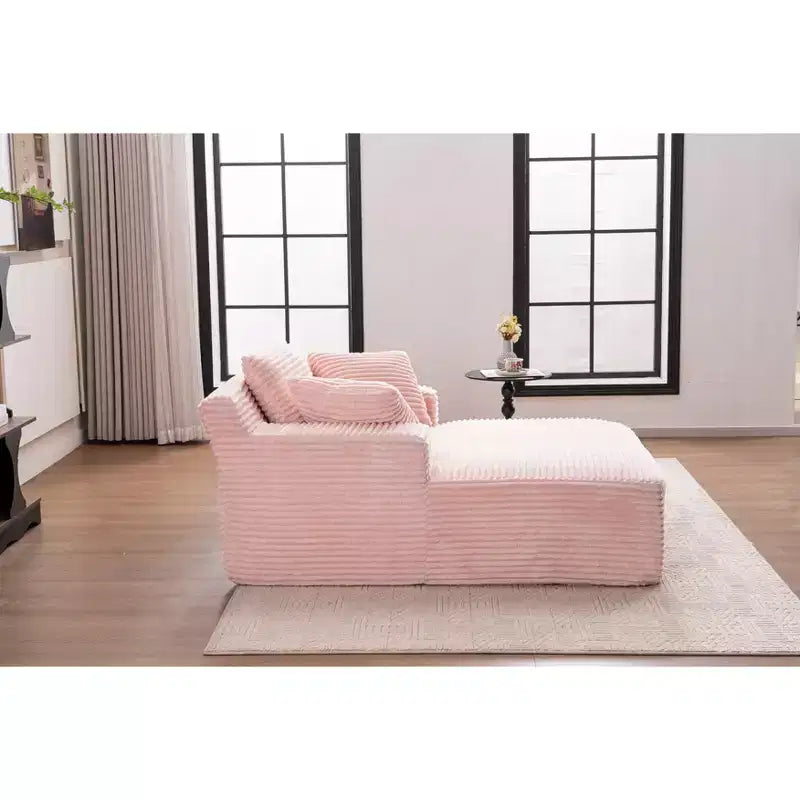 Canapé-lit moderne en velours côtelé avec oreillers, fauteuil simple à assise profonde pour salon, appartement, chambre d'amis
