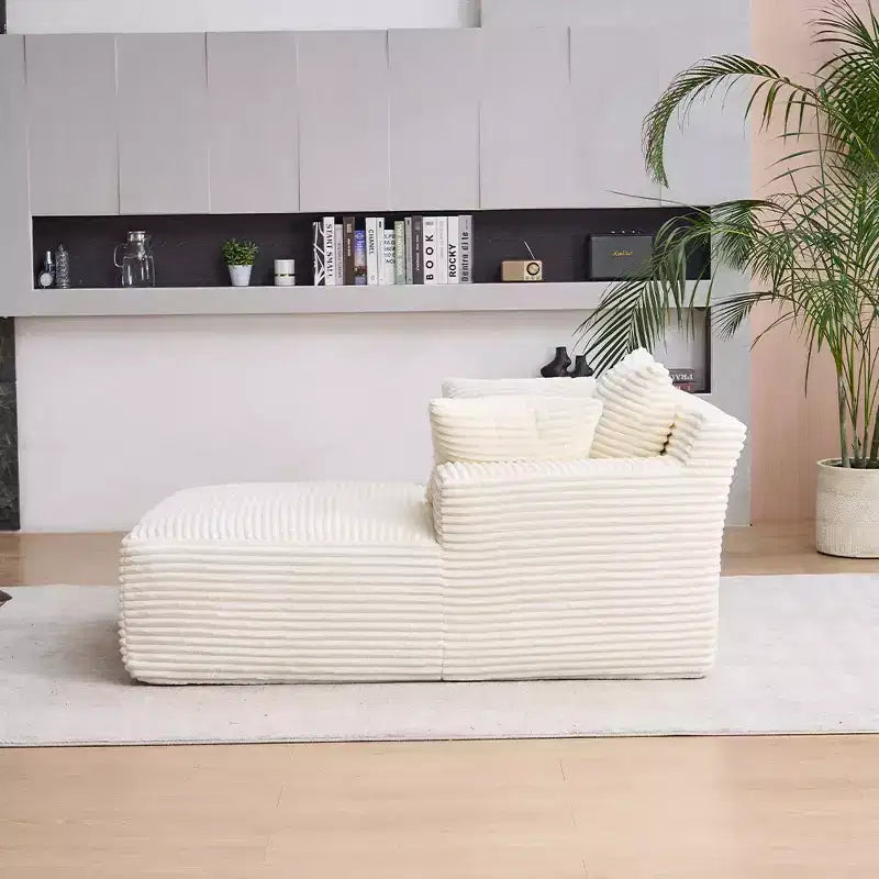 Canapé-lit moderne en velours côtelé avec oreillers, fauteuil simple à assise profonde pour salon, appartement, chambre d'amis