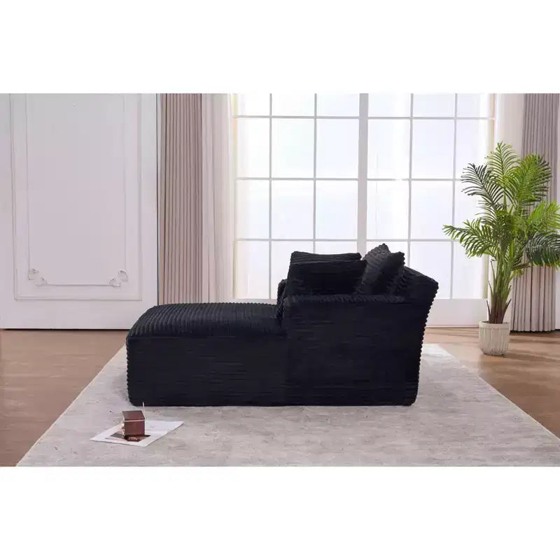 Canapé-lit moderne en velours côtelé avec oreillers, fauteuil simple à assise profonde pour salon, appartement, chambre d'amis