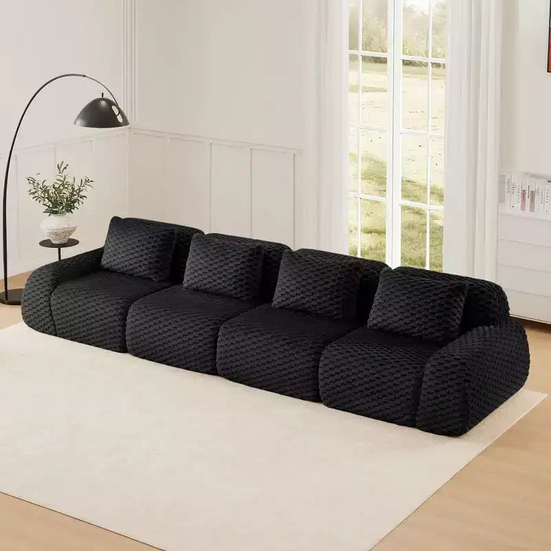 Canapé sectionnel modulaire moderne 146 pour salon, tissu flanelle, canapé surdimensionné 4 places, canapé sans armature