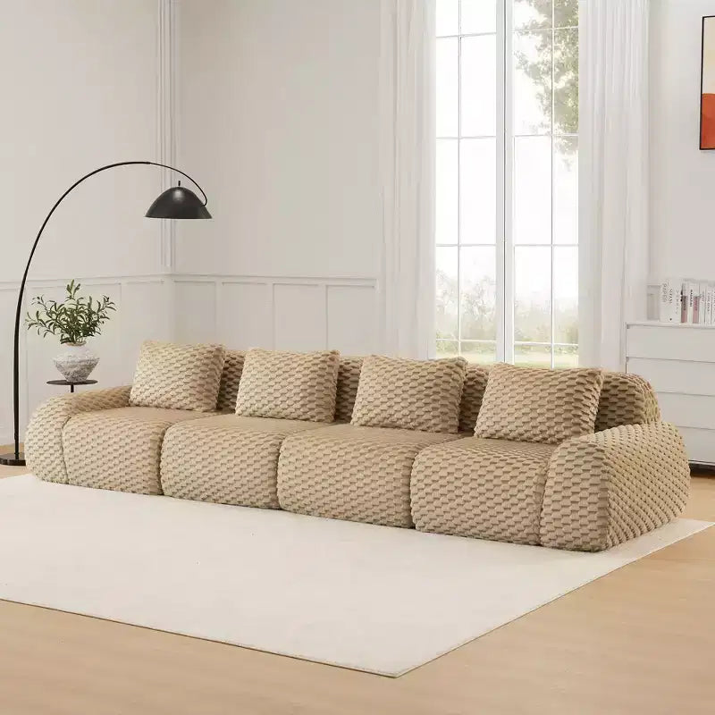 Canapé sectionnel modulaire moderne 146 pour salon, tissu flanelle, canapé surdimensionné 4 places, canapé sans armature