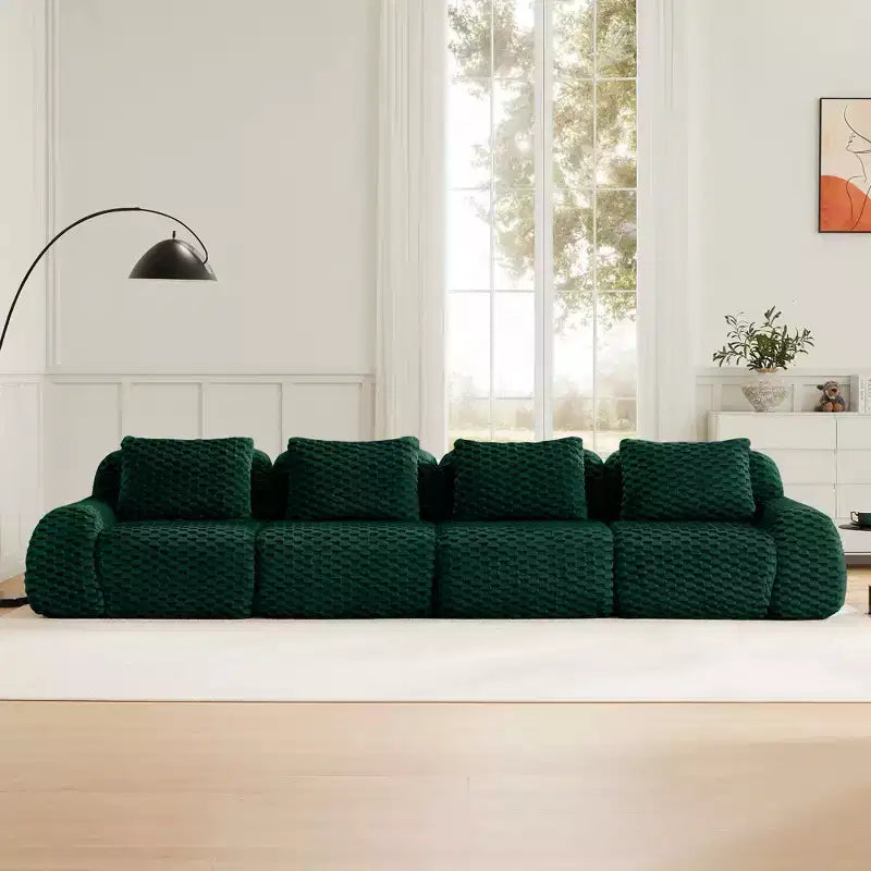 Canapé sectionnel modulaire moderne 146 pour salon, tissu flanelle, canapé surdimensionné 4 places, canapé sans armature