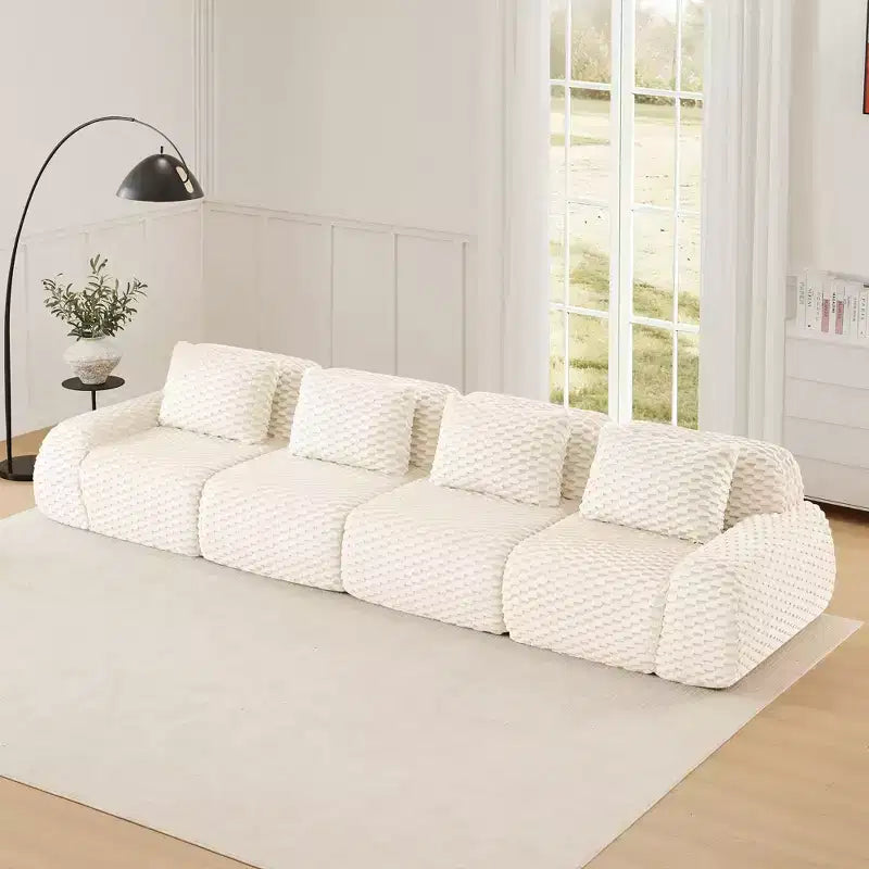 Canapé sectionnel modulaire moderne 146 pour salon, tissu flanelle, canapé surdimensionné 4 places, canapé sans armature