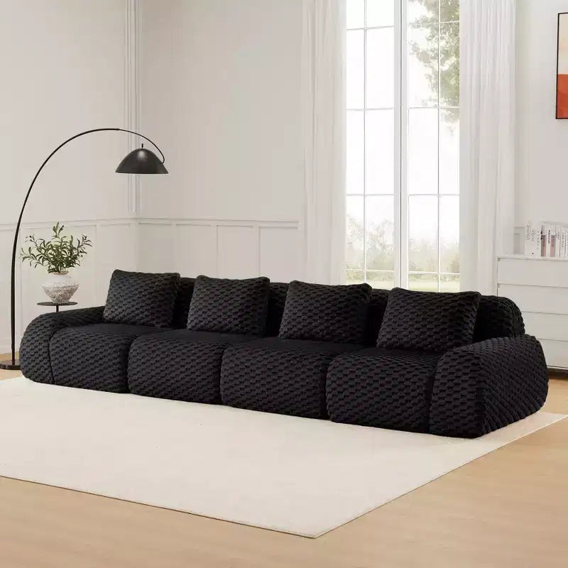 Canapé sectionnel modulaire moderne 146 pour salon, tissu flanelle, canapé surdimensionné 4 places, canapé sans armature