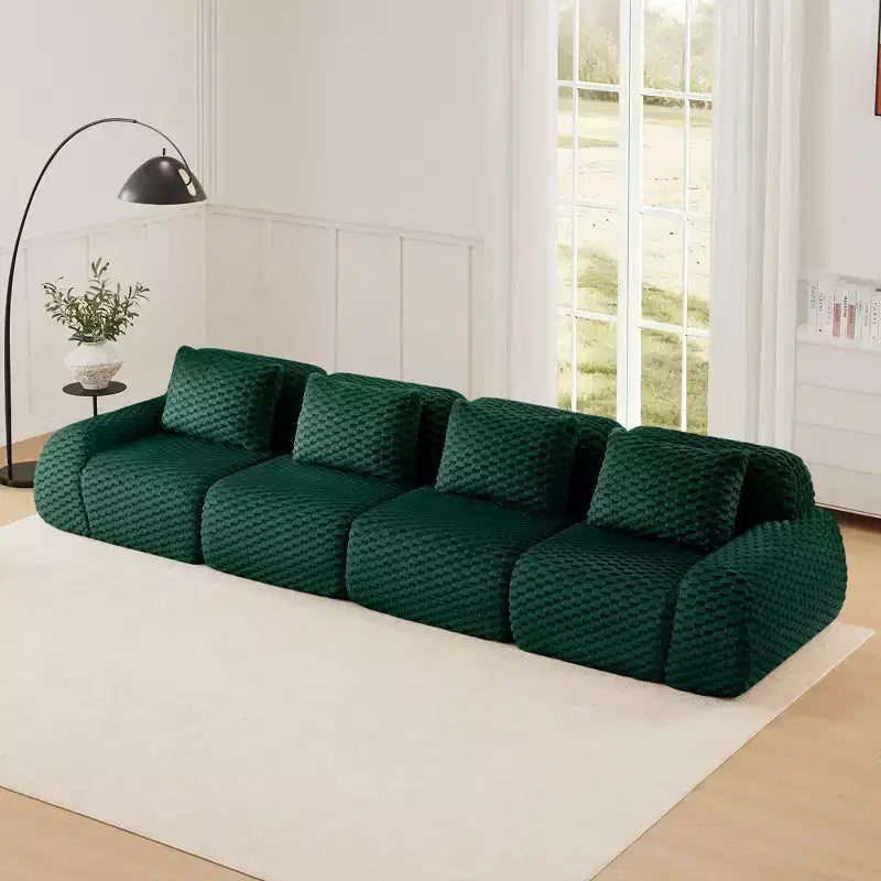 Canapé sectionnel modulaire moderne 146 pour salon, tissu flanelle, canapé surdimensionné 4 places, canapé sans armature