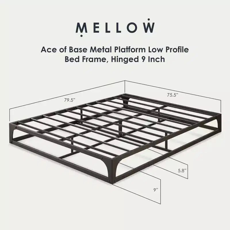 Cadre de lit plateforme Ace of Base en métal profil bas