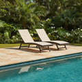 Chaise longue de patio de 2 - Transat de piscine réglable en aluminium textilène