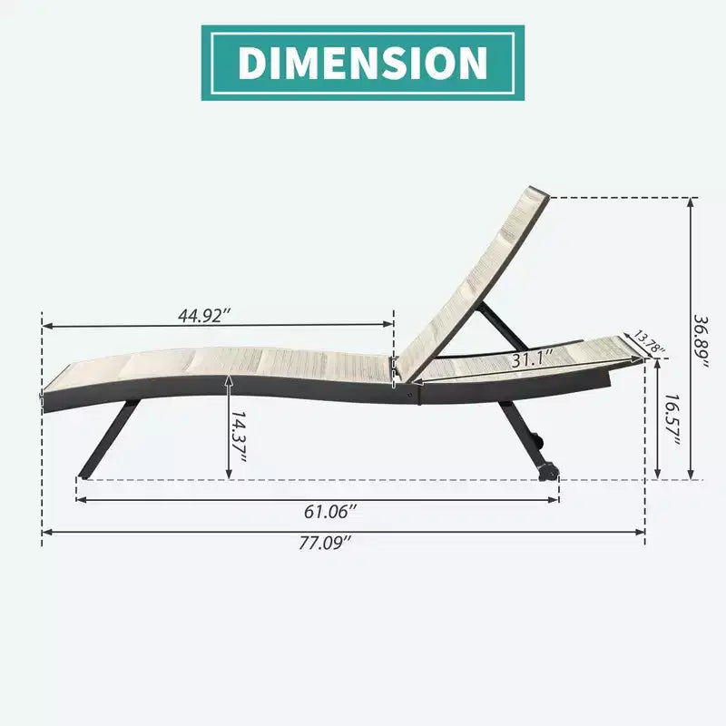 Chaise longue de patio de 2 - Transat de piscine réglable en aluminium textilène