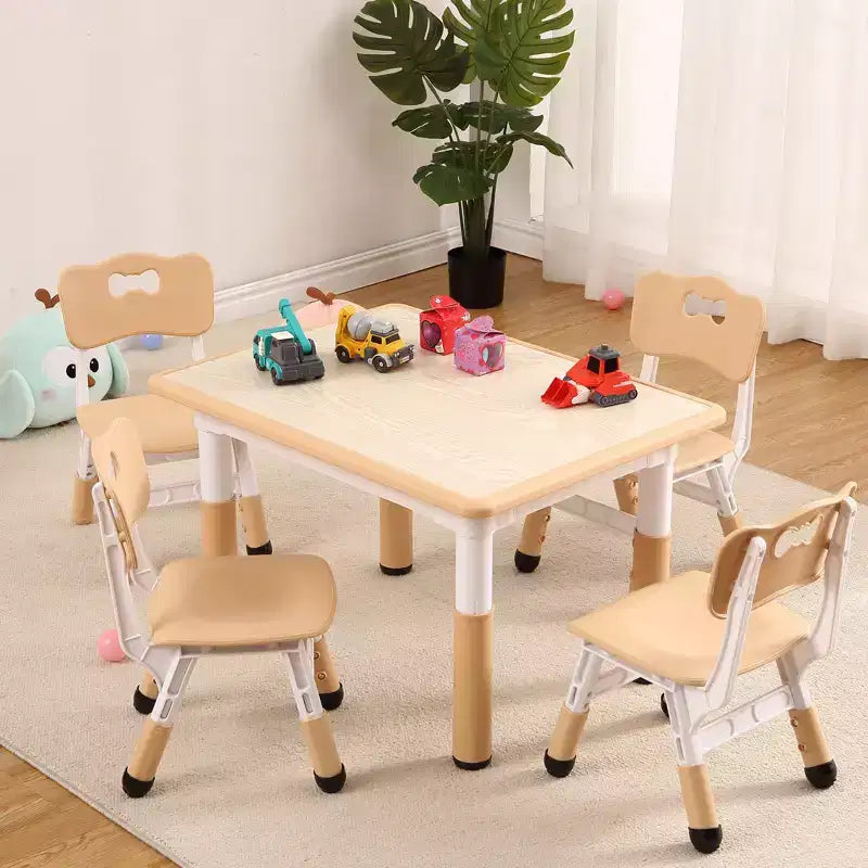 Table et 4 chaises réglables pour enfants Antidérapant, Bureau multi-activités résistant aux graffitis pour [Activités] Âges