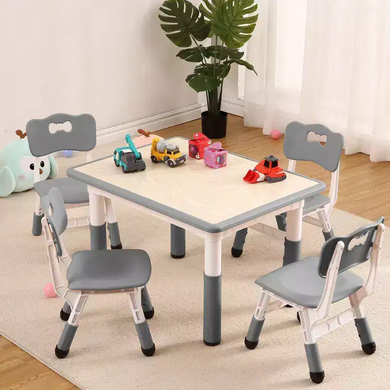 Table et 4 chaises réglables pour enfants Antidérapant, Bureau multi-activités résistant aux graffitis pour [Activités] Âges