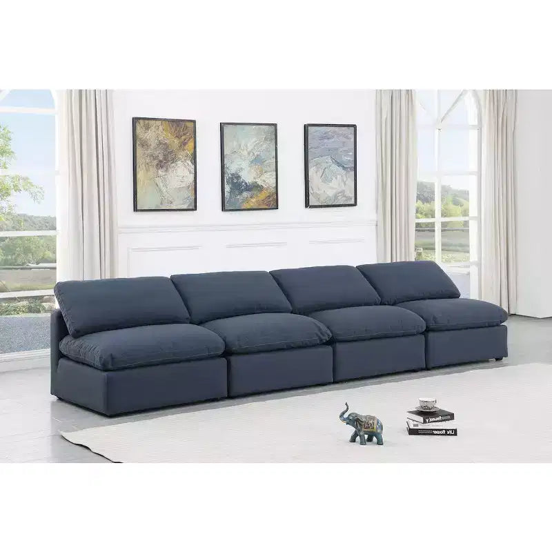 Canapé modulable en tissu texturé lin Indulge