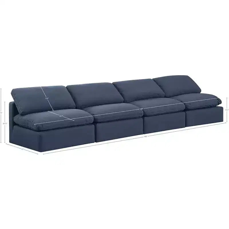 Canapé modulable en tissu texturé lin Indulge