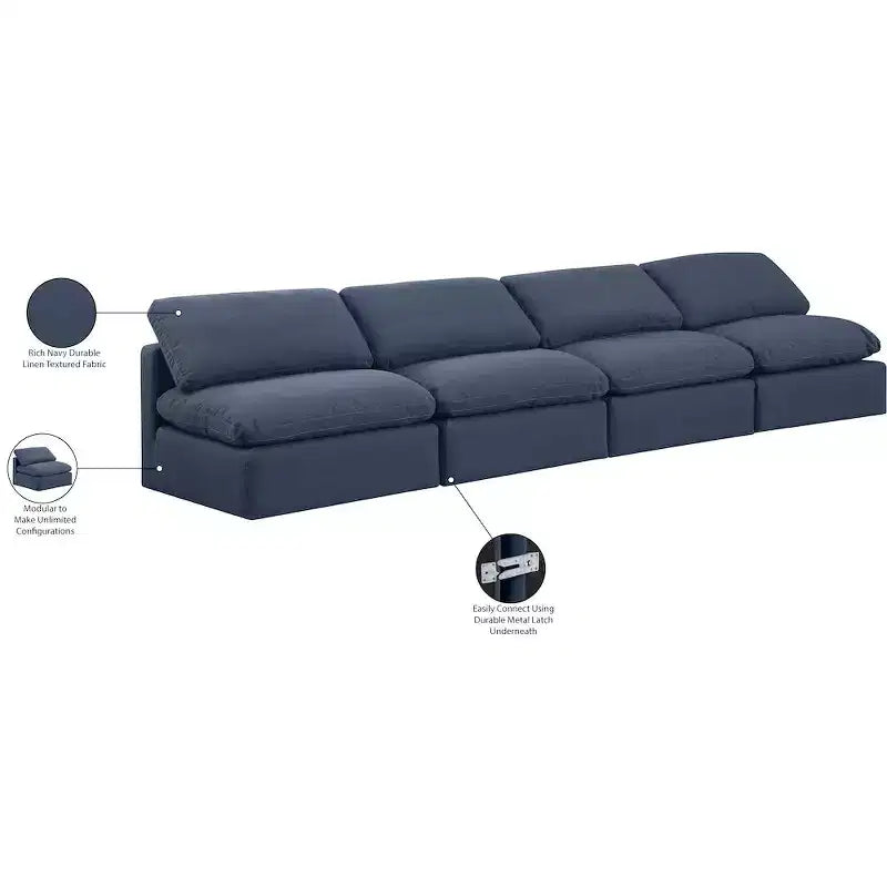 Canapé modulable en tissu texturé lin Indulge