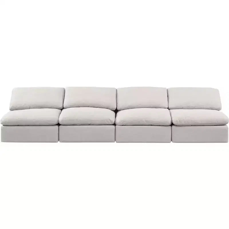 Canapé modulable en tissu texturé lin Indulge