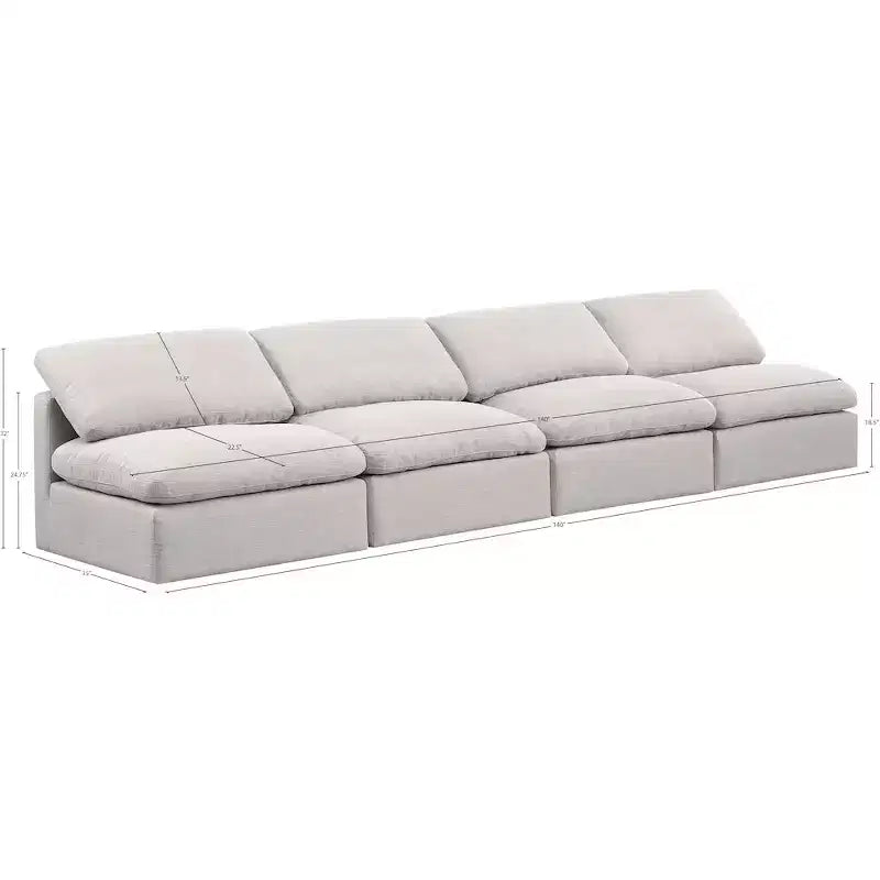 Canapé modulable en tissu texturé lin Indulge