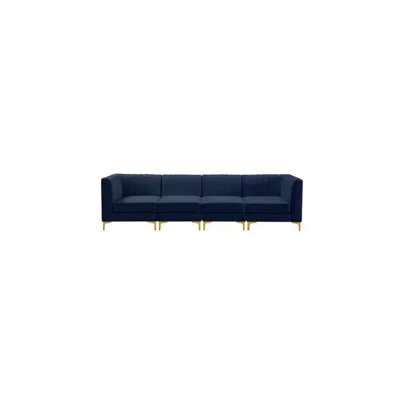 Canapé modulable en velours marine Alina