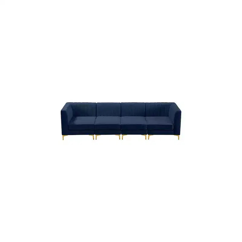 Canapé modulable en velours marine Alina
