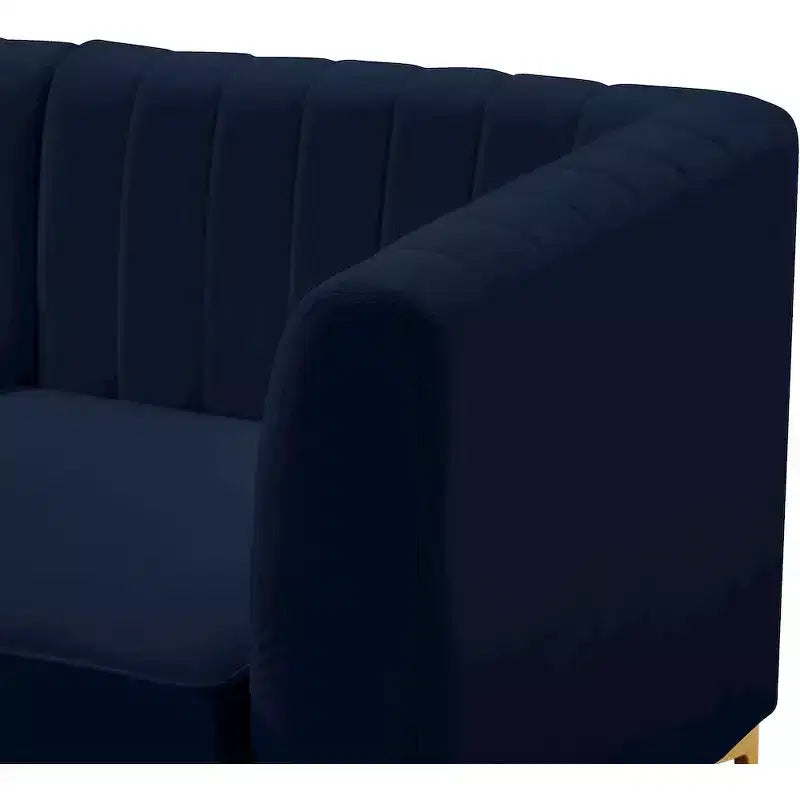 Canapé modulable en velours marine Alina