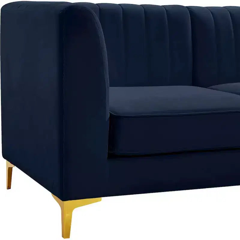 Canapé modulable en velours marine Alina