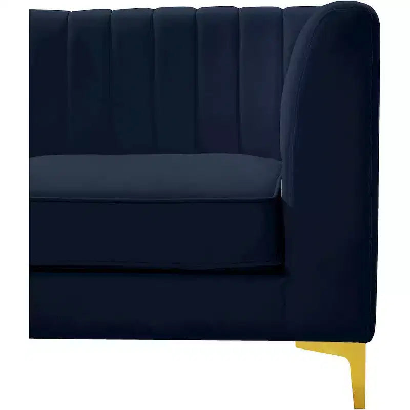 Canapé modulable en velours marine Alina