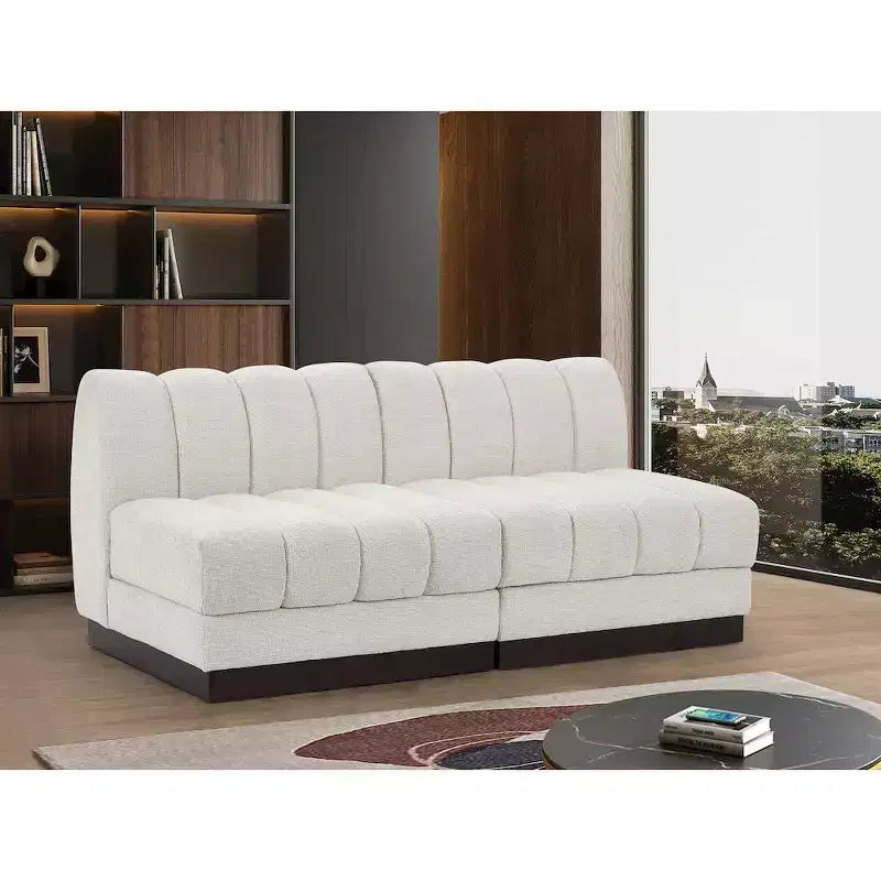 Canapé Modulable en Tissu Chenille Quinn