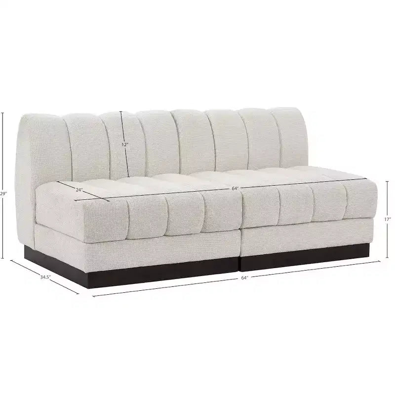 Canapé Modulable en Tissu Chenille Quinn