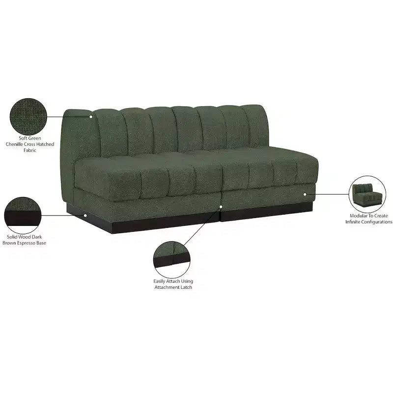 Canapé Modulable en Tissu Chenille Quinn
