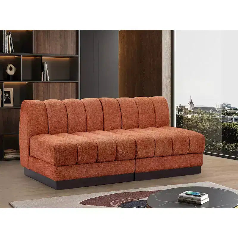 Canapé Modulable en Tissu Chenille Quinn