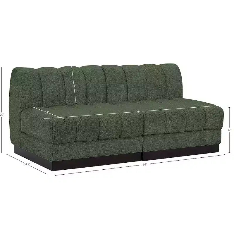 Canapé Modulable en Tissu Chenille Quinn