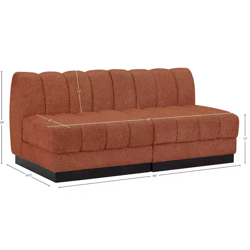 Canapé Modulable en Tissu Chenille Quinn