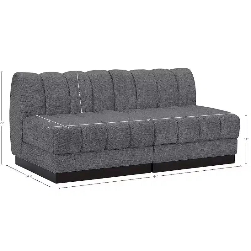 Canapé Modulable en Tissu Chenille Quinn