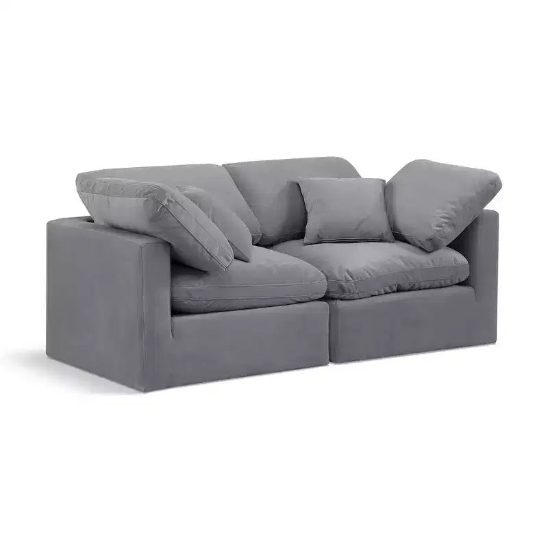 Meridian Furniture Indulge Grey Velvet Modular Sofa