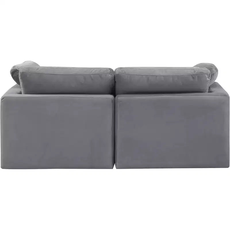 Canapé Modulable en Velours Gris Indulge