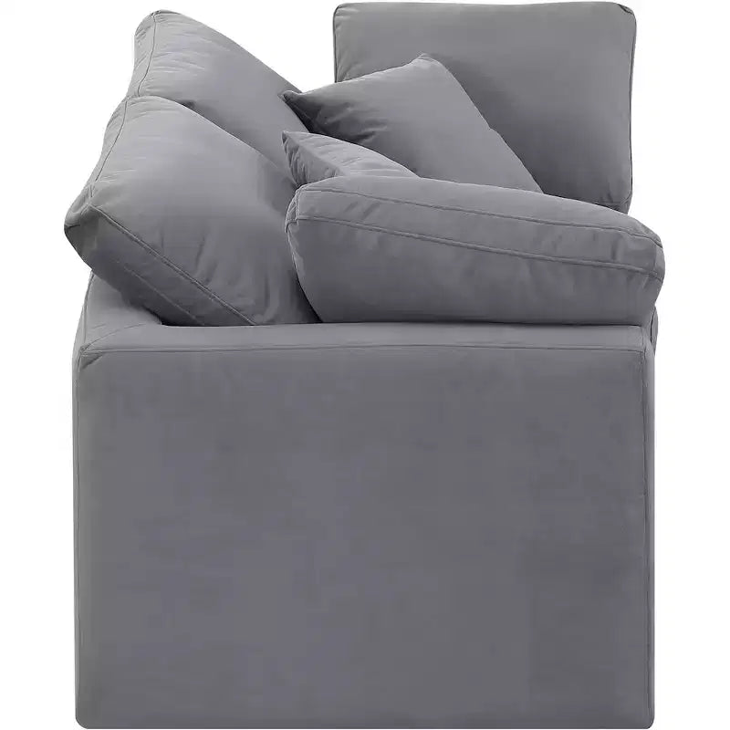 Canapé Modulable en Velours Gris Indulge