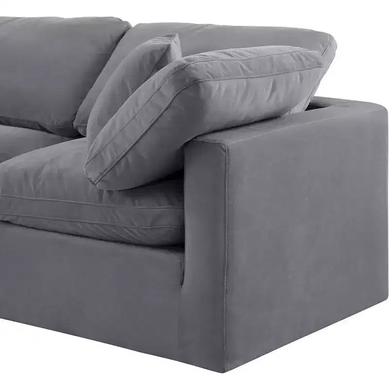 Canapé Modulable en Velours Gris Indulge